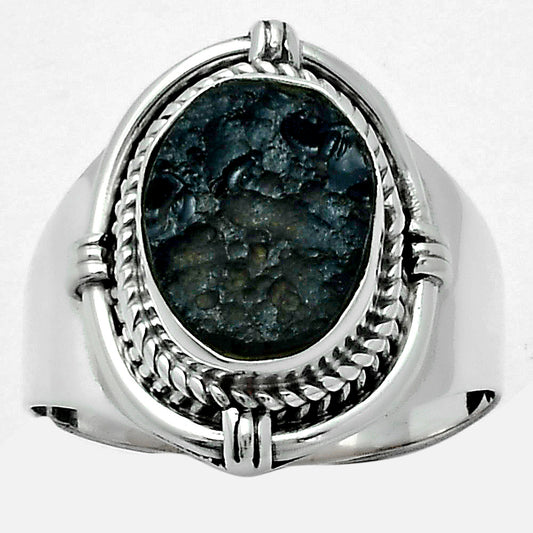 Natural Tektite Rough - Greek Ring size-7 R-1539 SDR156257