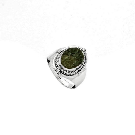 Natural Tektite Rough - Greek Ring size-7 R-1539 SDR156257