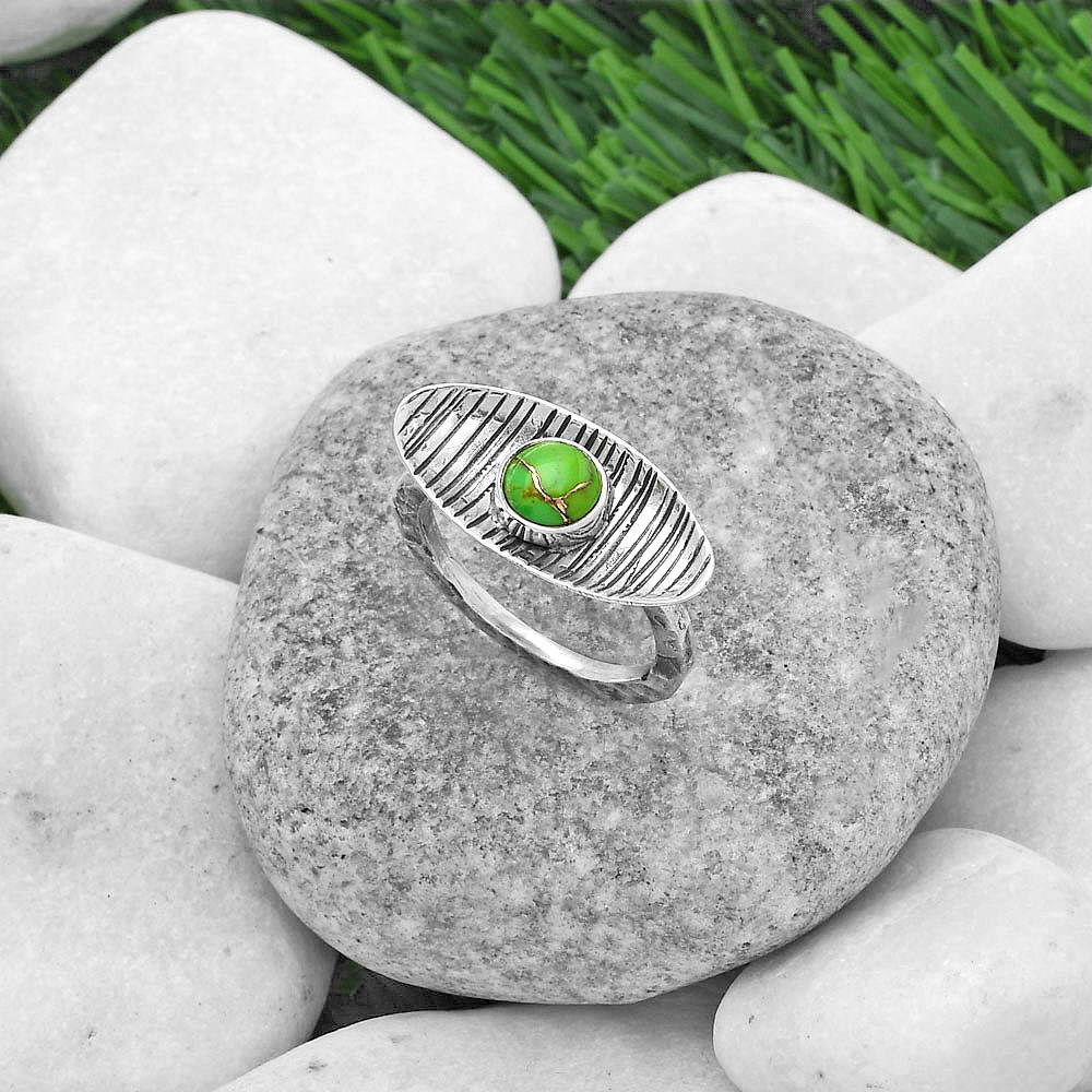 Copper Green Turquoise - Arizona Ring size-7 R-1573 SDR156654