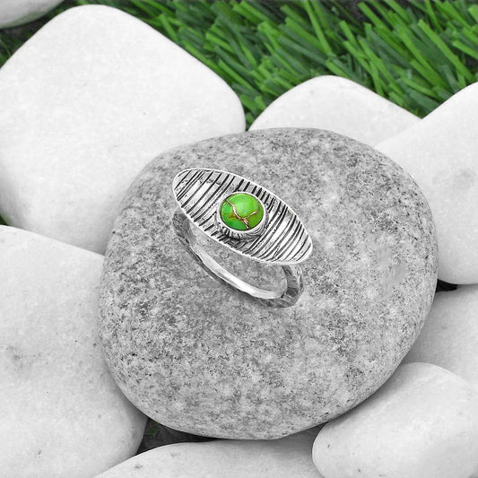 Copper Green Turquoise - Arizona Ring size-7 R-1573 SDR156654