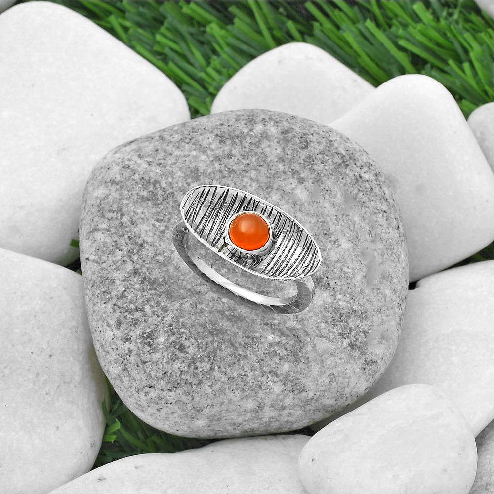 Natural Carnelian Ring size-8.5 R-1573 SDR156669