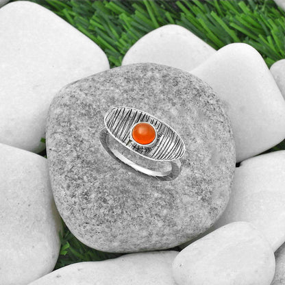Natural Carnelian Ring size-8.5 R-1573 SDR156669