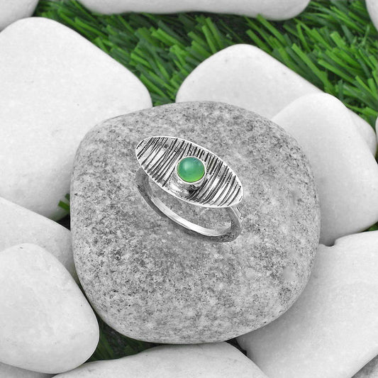 Natural Chrysoprase - Australia Ring size-8.5 R-1573 SDR156674