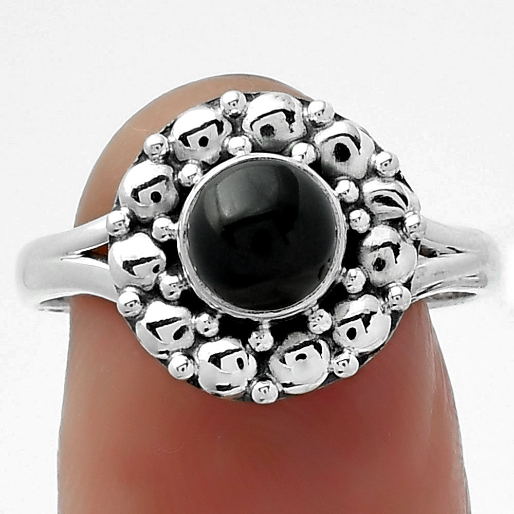 Natural Black Onyx - Brazil Ring size-8 R-1488 SDR157075