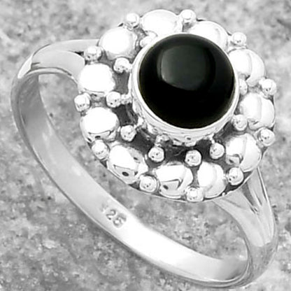 Natural Black Onyx - Brazil Ring size-8 R-1488 SDR157075