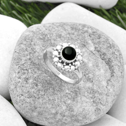 Natural Black Onyx - Brazil Ring size-8 R-1488 SDR157075