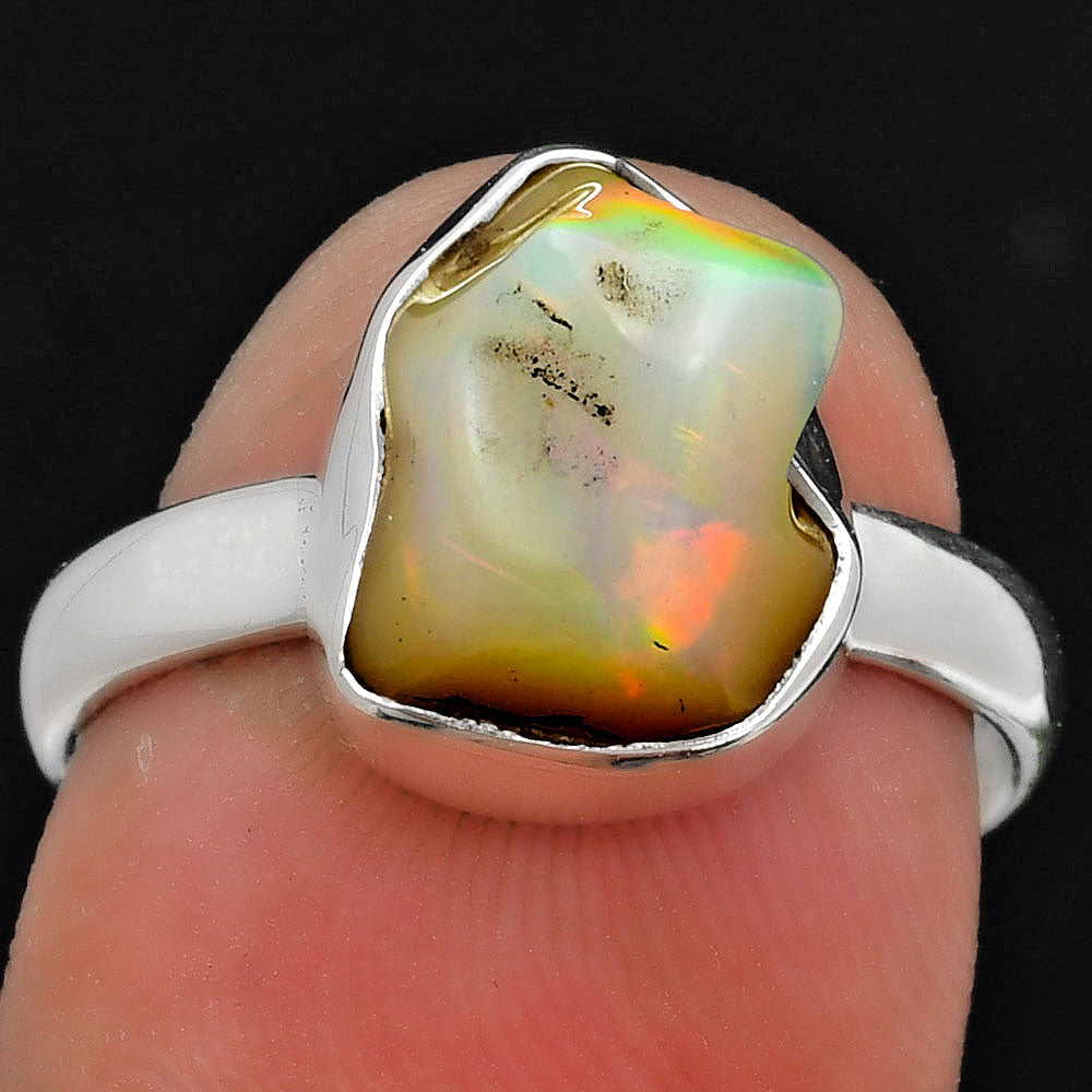 Natural Ethiopian Opal Rough Ring size-8.5 R-1001 SDR157579