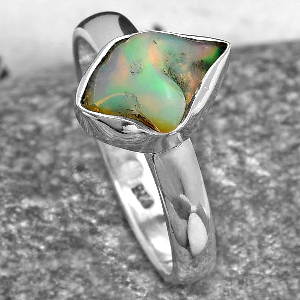 Natural Ethiopian Opal Rough Ring size-7.5 R-1001 SDR157594