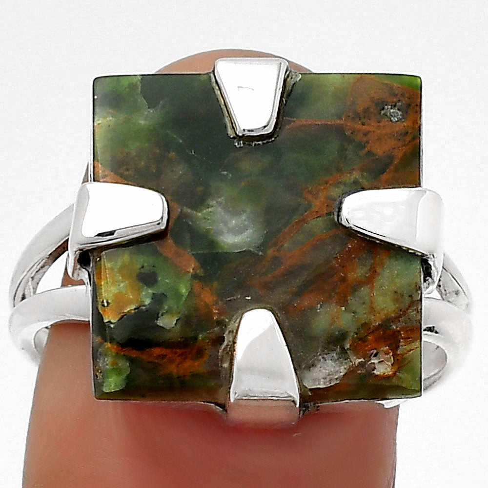 Natural Turkish Rainforest Chrysocolla Ring size-9 R-1305 SDR157714