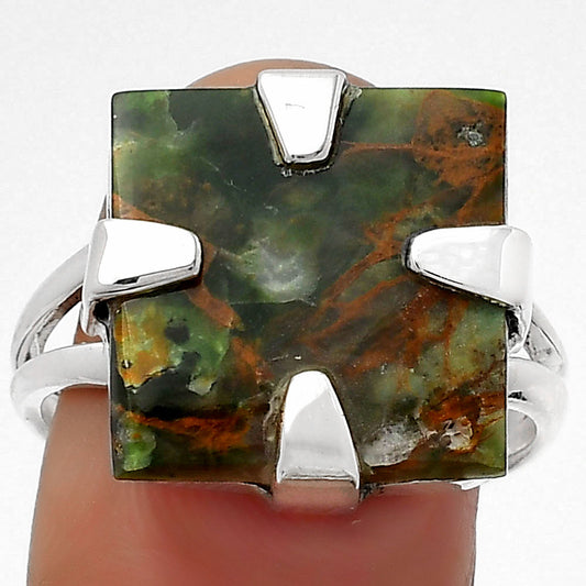 Natural Turkish Rainforest Chrysocolla Ring size-9 R-1305 SDR157714