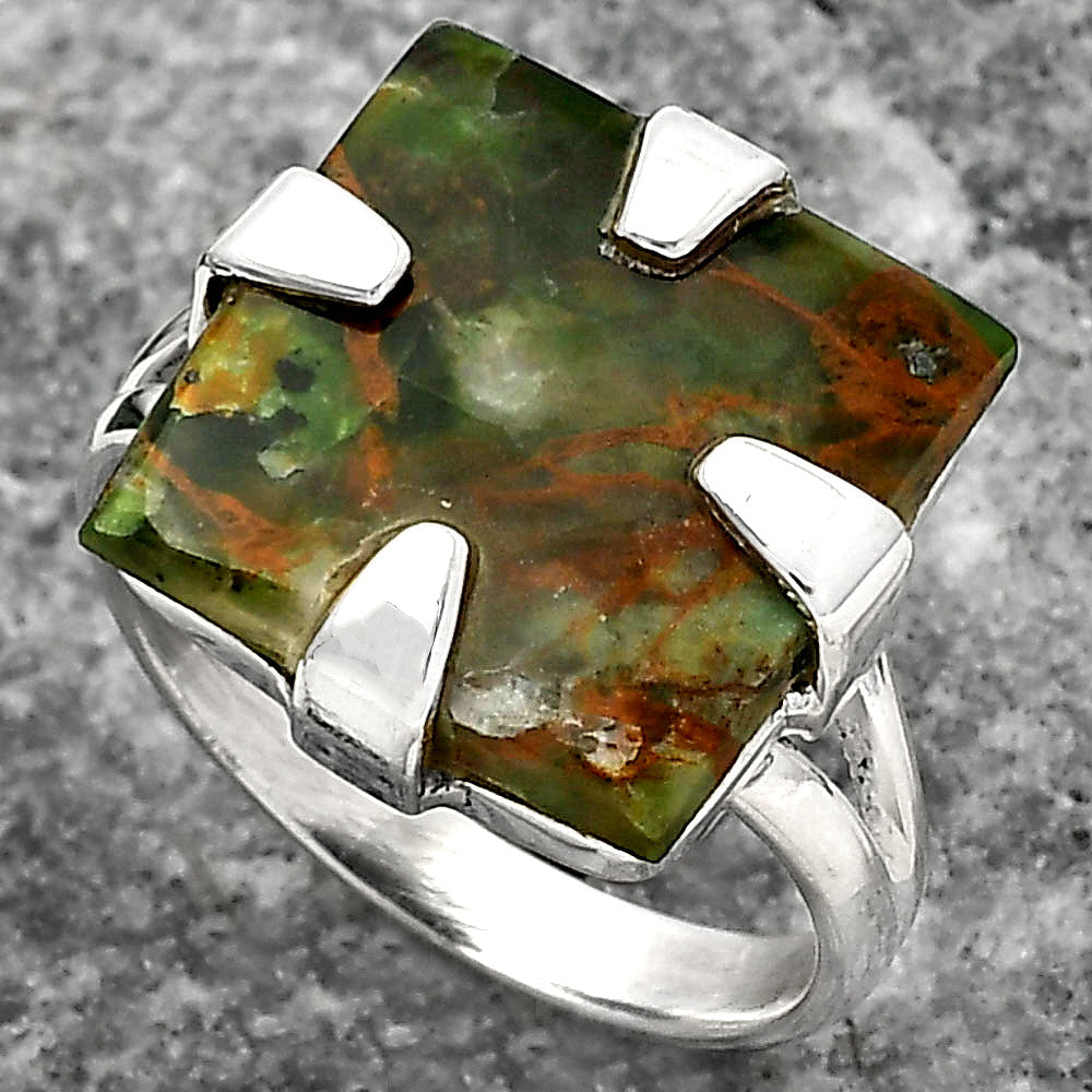 Natural Turkish Rainforest Chrysocolla Ring size-9 R-1305 SDR157714