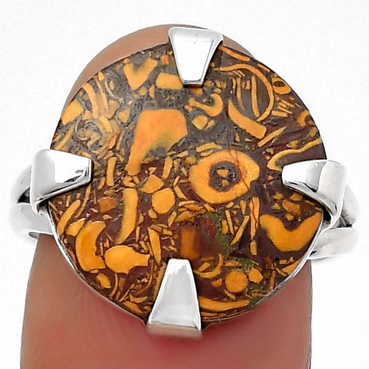 Coquina Fossil Jasper - India Ring size-8.5 R-1305 SDR157724