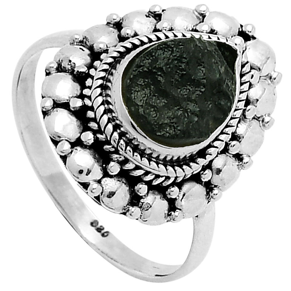Natural Tektite Rough - Greek Ring size-9 R-1399 SDR157815