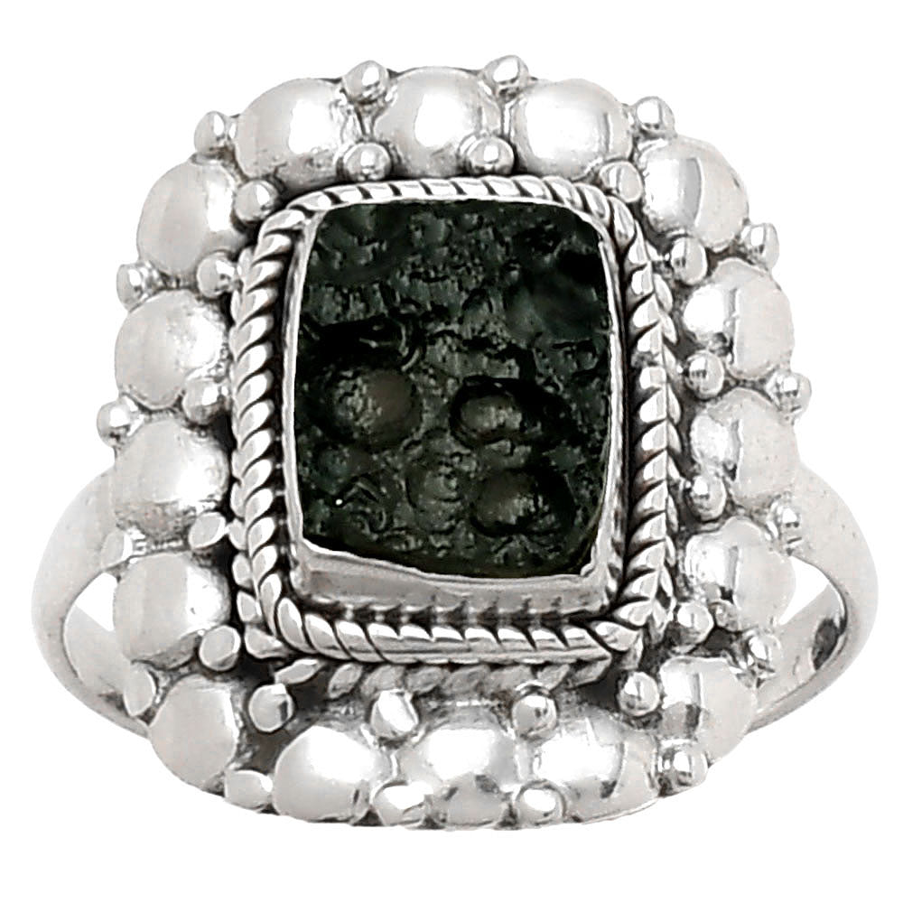 Natural Tektite Rough - Greek Ring size-8 R-1399 SDR157816