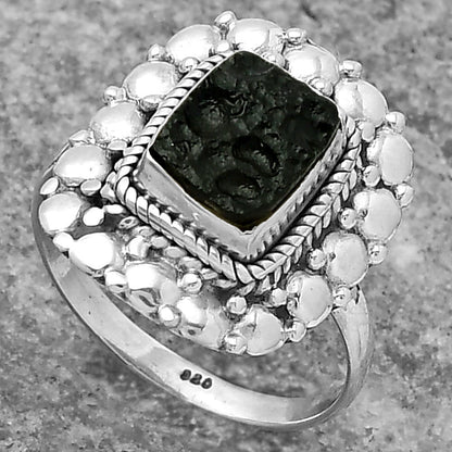 Natural Tektite Rough - Greek Ring size-8 R-1399 SDR157816