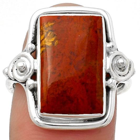 Natural Red Moss Agate Ring size-7.5 R-1315 SDR157850