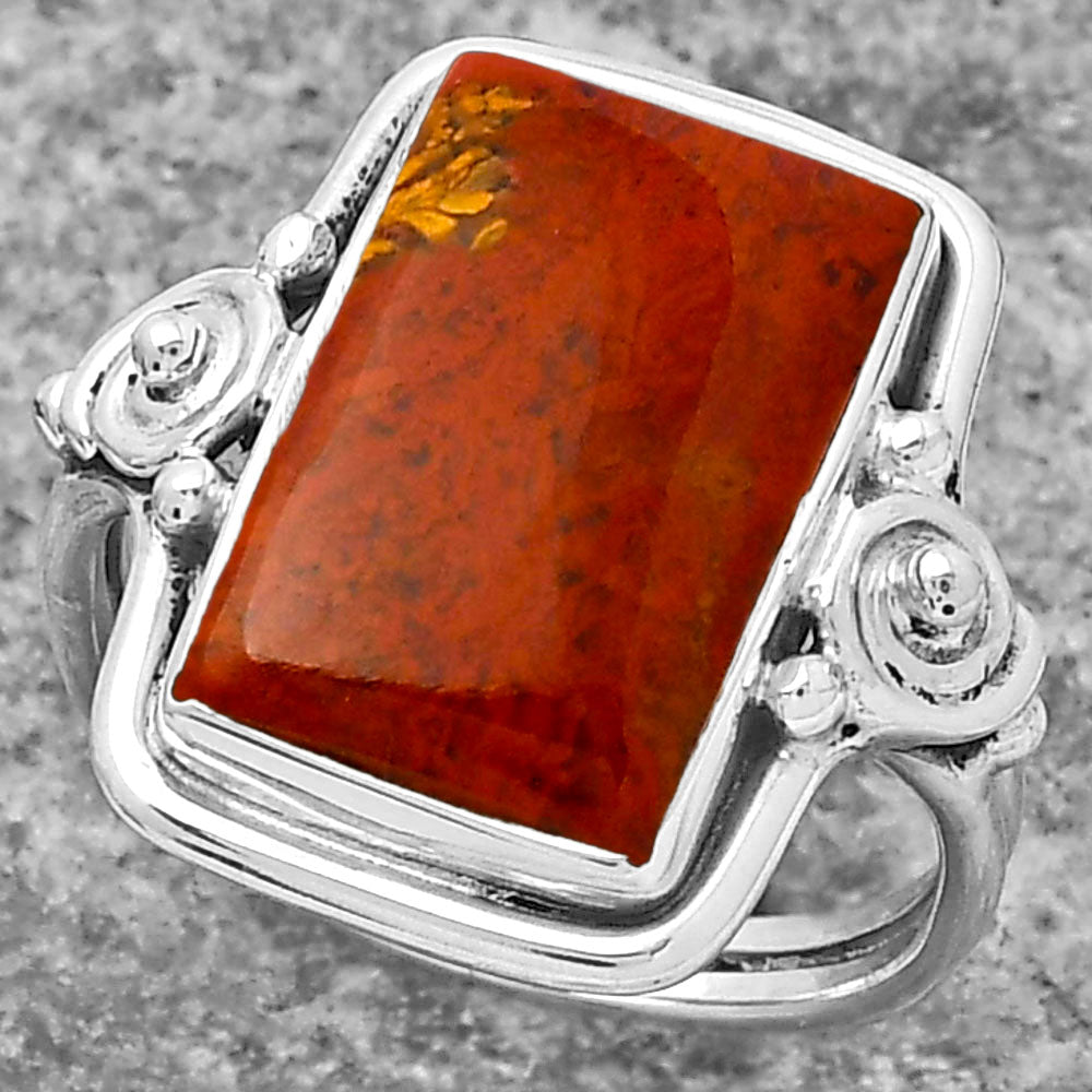Natural Red Moss Agate Ring size-7.5 R-1315 SDR157850