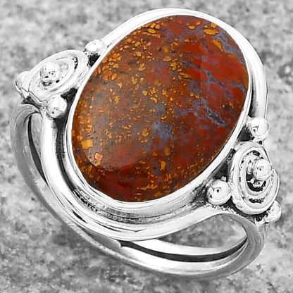 Natural Red Moss Agate Ring size-8 R-1315 SDR157872