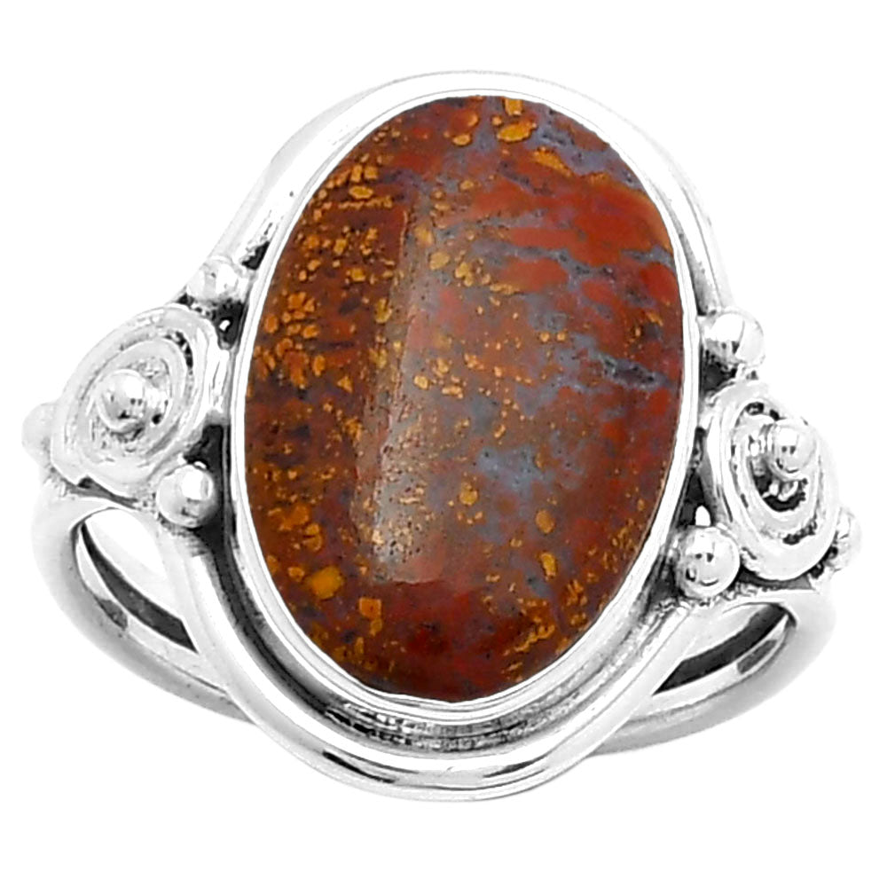 Natural Red Moss Agate Ring size-8 R-1315 SDR157872