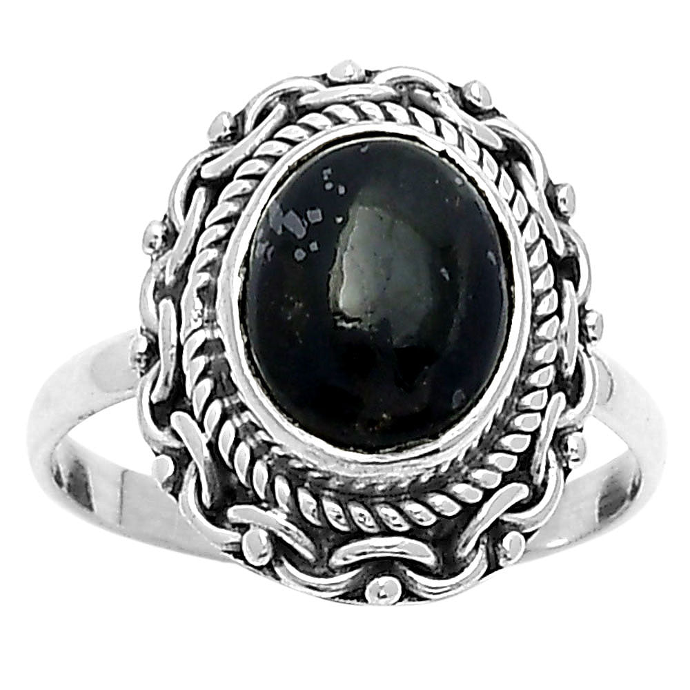 Natural Nuummite Ring size-7 R-1667 SDR158177