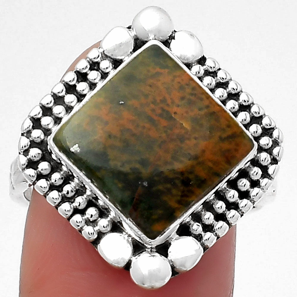 Natural Turkish Rainforest Chrysocolla Ring size-9 R-1154 SDR158419