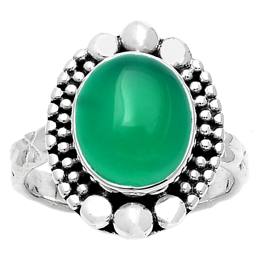 Natural Green Onyx Ring size-7.5 R-1154 SDR158446