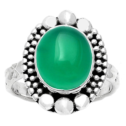 Natural Green Onyx Ring size-7.5 R-1154 SDR158446