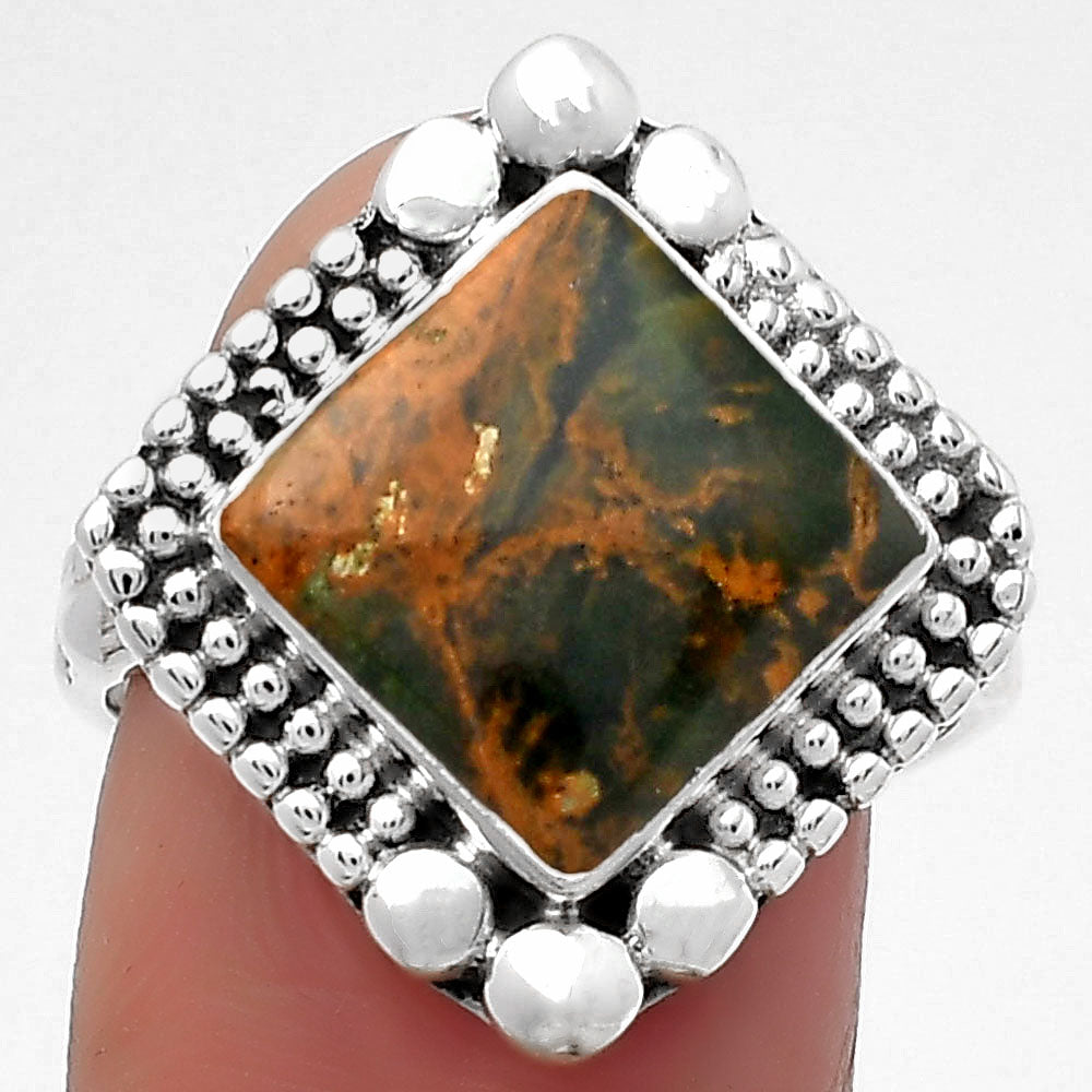 Turkish Rainforest Chrysocolla Ring size-8.5 R-1154 SDR158455