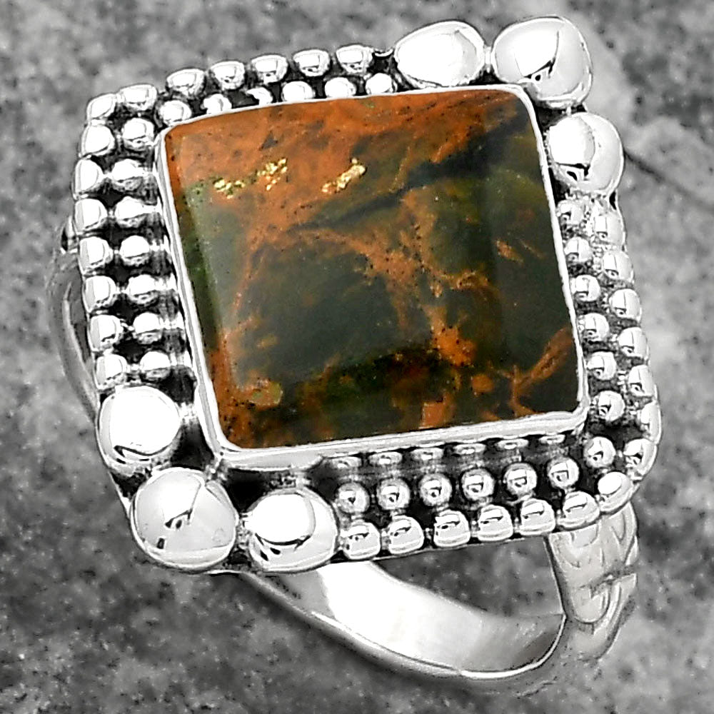 Turkish Rainforest Chrysocolla Ring size-8.5 R-1154 SDR158455