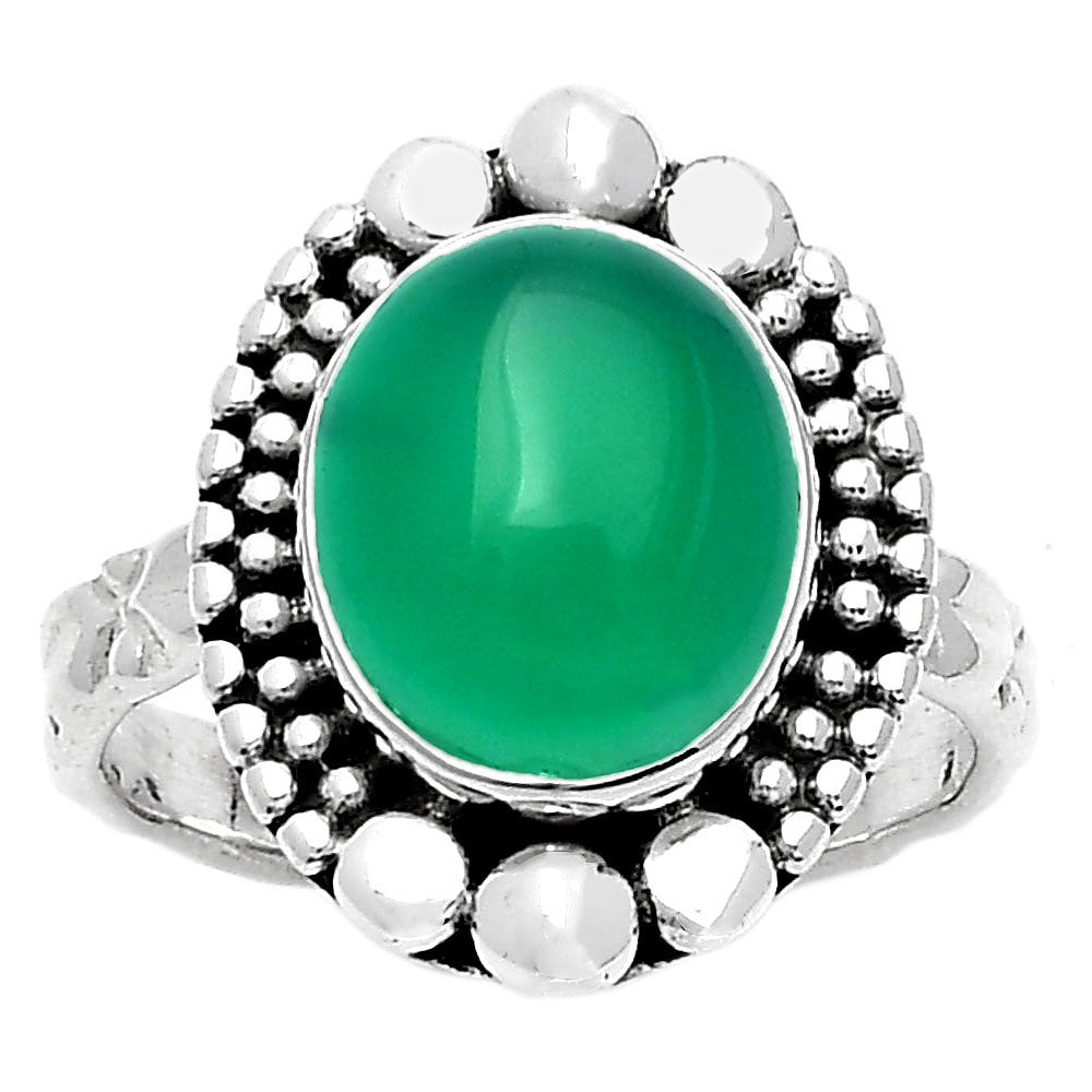 Natural Green Onyx Ring size-7.5 R-1154 SDR158456