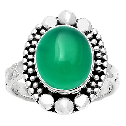 Natural Green Onyx Ring size-7.5 R-1154 SDR158456