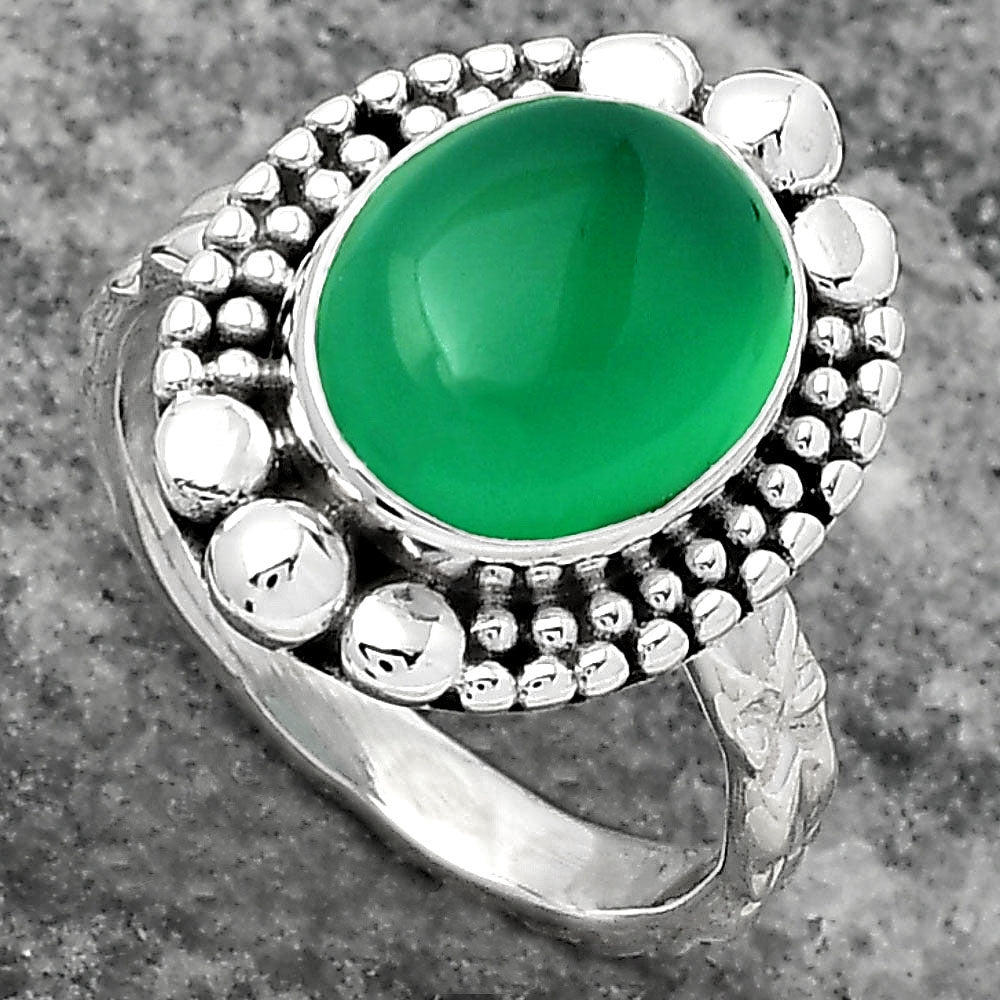 Natural Green Onyx Ring size-7.5 R-1154 SDR158456