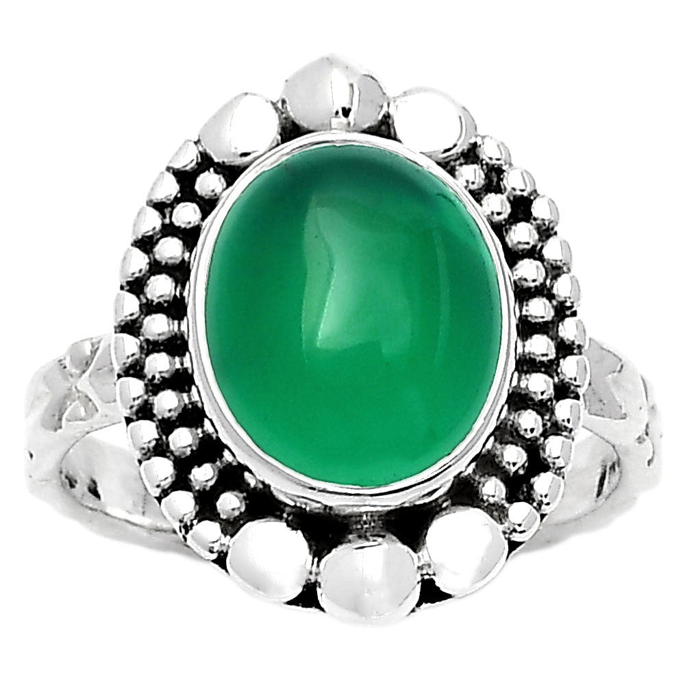 Natural Green Onyx Ring size-7.5 R-1154 SDR158462