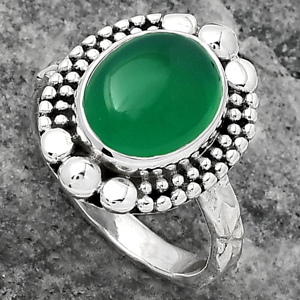 Natural Green Onyx Ring size-7.5 R-1154 SDR158462