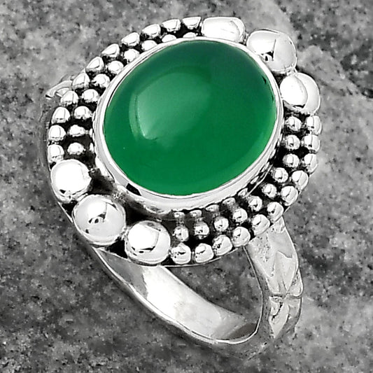 Natural Green Onyx Ring size-7.5 R-1154 SDR158462