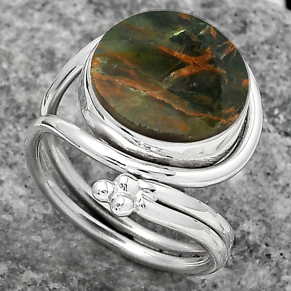 Natural Turkish Rainforest Chrysocolla Ring size-7 R-1276 SDR158480