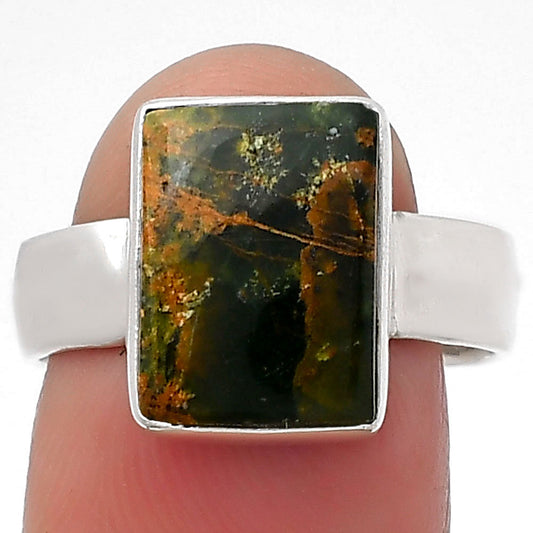 Natural Turkish Rainforest Chrysocolla Ring size-8 R-1001 SDR158536