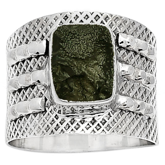 Natural Tektite Rough - Greek Ring size-8 R-1537 SDR158585