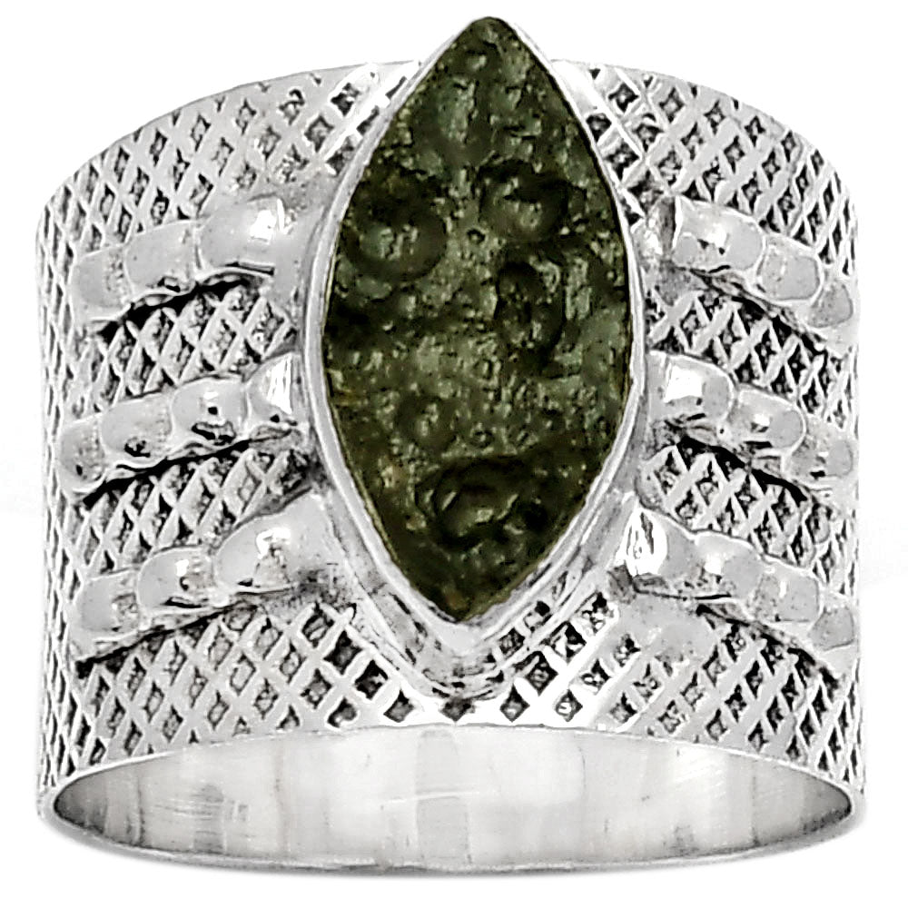 Natural Tektite Rough - Greek Ring size-8 R-1537 SDR158590