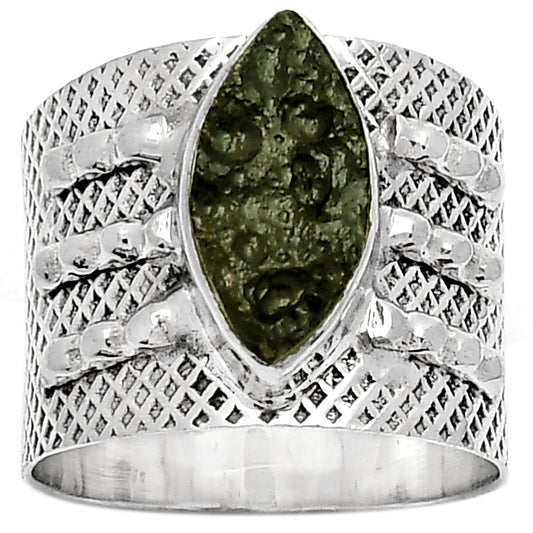 Natural Tektite Rough - Greek Ring size-8 R-1537 SDR158590