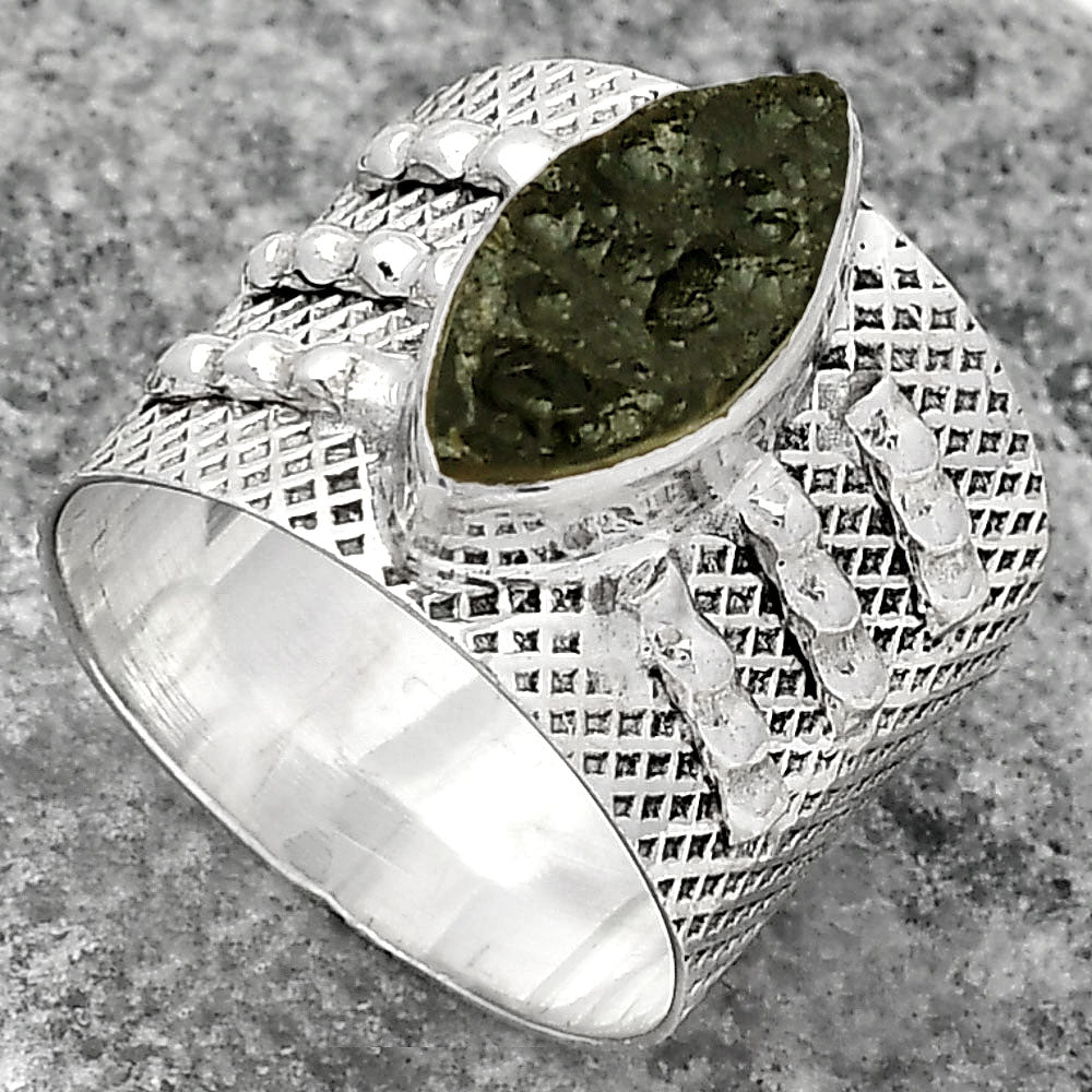 Natural Tektite Rough - Greek Ring size-8 R-1537 SDR158590