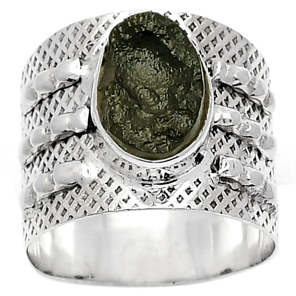 Natural Tektite Rough - Greek Ring size-7 R-1537 SDR158611