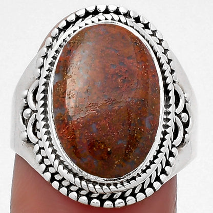 Natural Red Moss Agate Ring size-8.5 R-1708 SDR158809