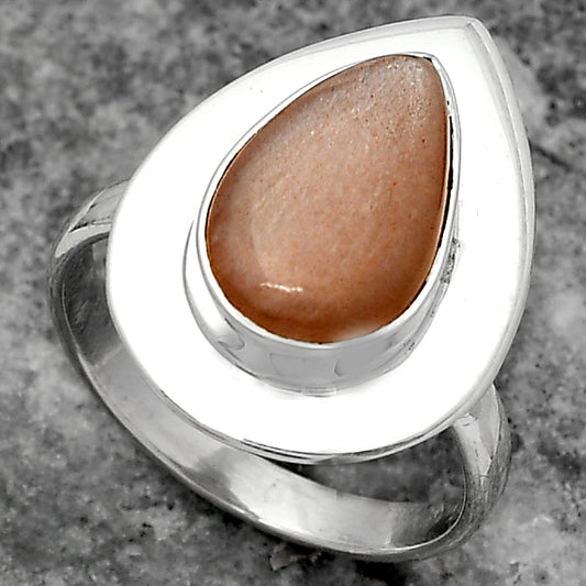 Natural Peach Moonstone Ring size-7 R-1082 SDR159203