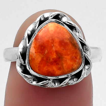 Natural Red Sponge Coral Ring size-7 R-1083 SDR159264
