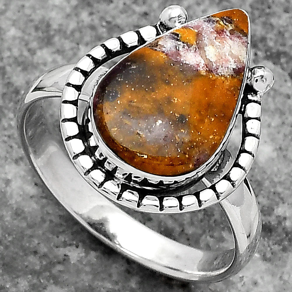 Natural Indian Blanket Jasper Ring size-9.5 R-1518 SDR159411