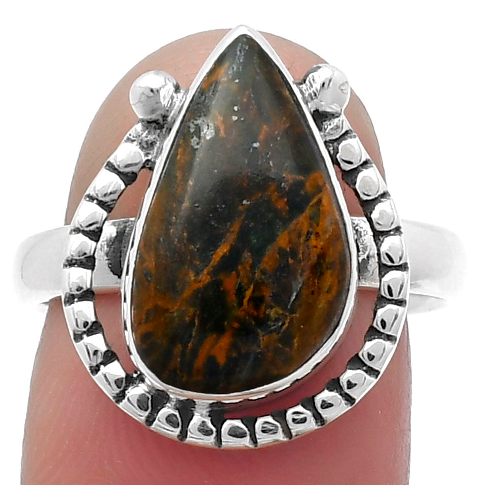 Natural Turkish Rainforest Chrysocolla Ring size-8 R-1518 SDR159446