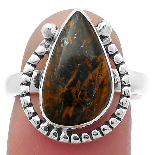 Natural Turkish Rainforest Chrysocolla Ring size-8 R-1518 SDR159446