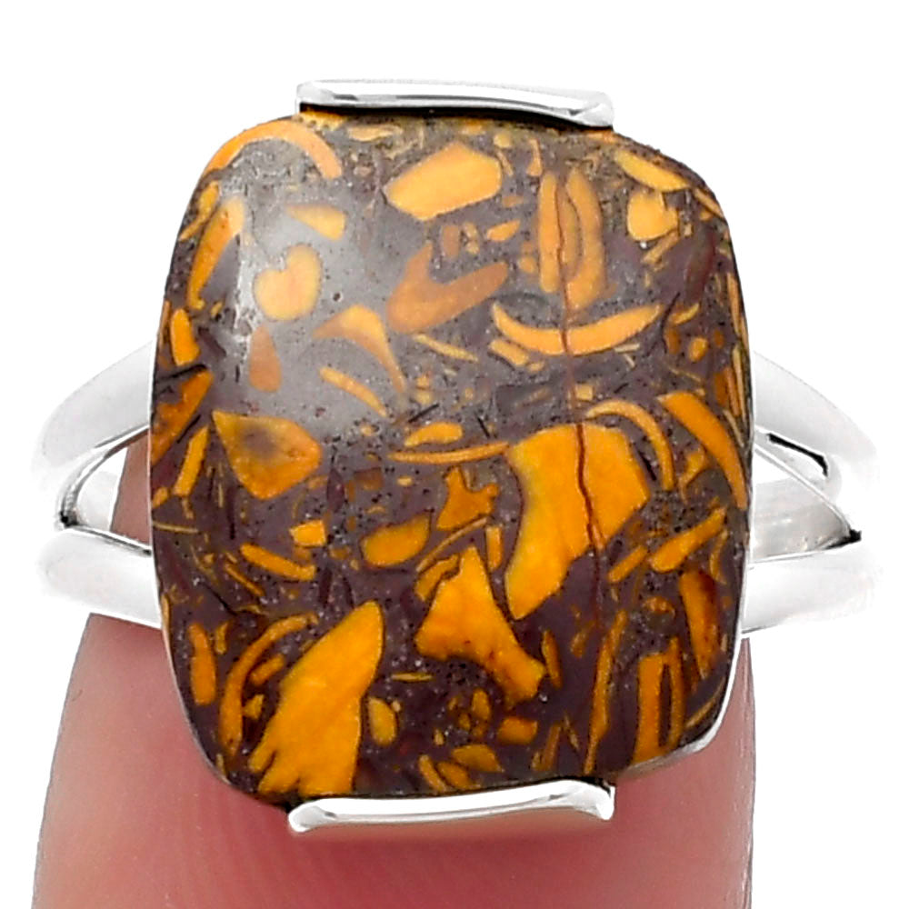 Natural Coquina Fossil Jasper India Ring size-8 R-1084 SDR159489