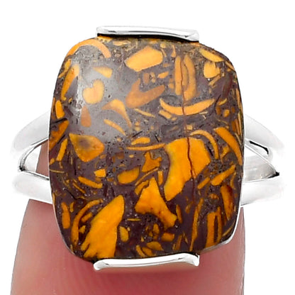 Natural Coquina Fossil Jasper India Ring size-8 R-1084 SDR159489